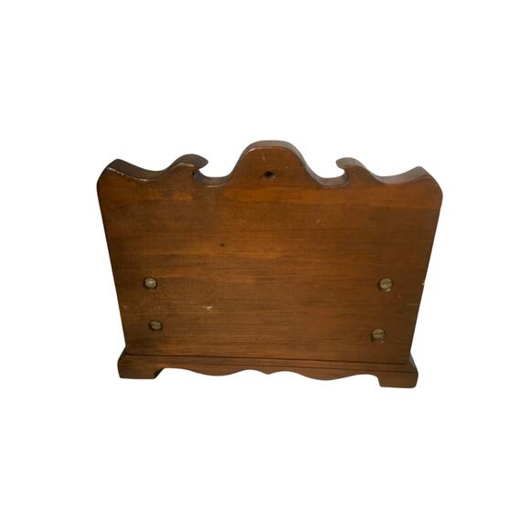 Vintage 1970s Handmade Wood Recipe Box Castlecore Signed - Picture 4 of 10